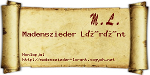 Madenszieder Lóránt névjegykártya